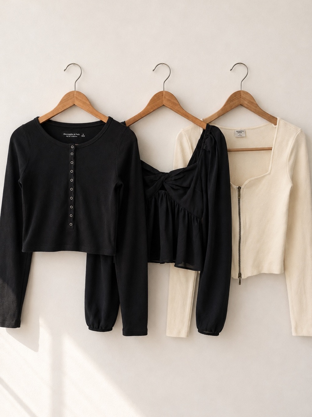 3 Pc Abercrombie Long Sleeve Crop Top Bundle Size S